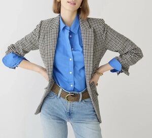 J. Crew Women’s Size 14 Sommerset Wool Blazer British Houndstooth